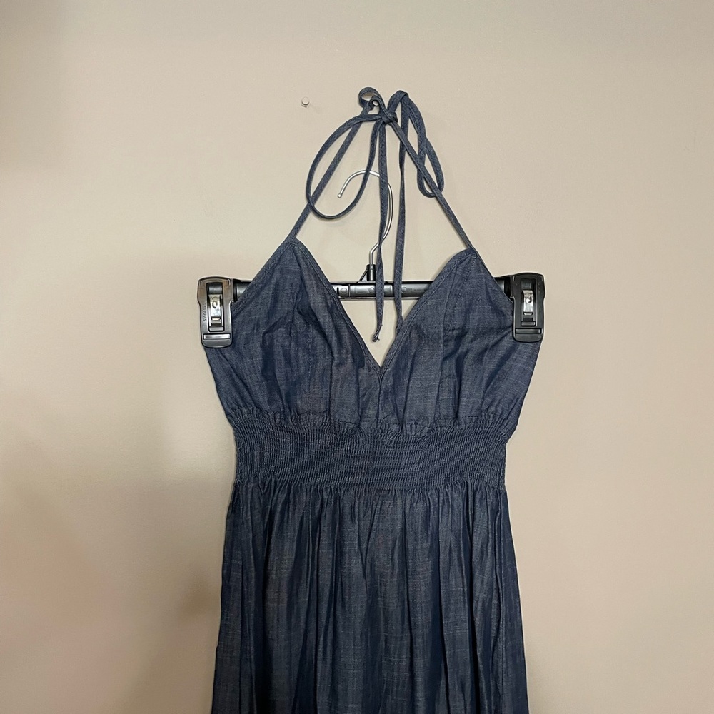 New York & Company Blue Halter Maxi Dress - Picture 3 of 8